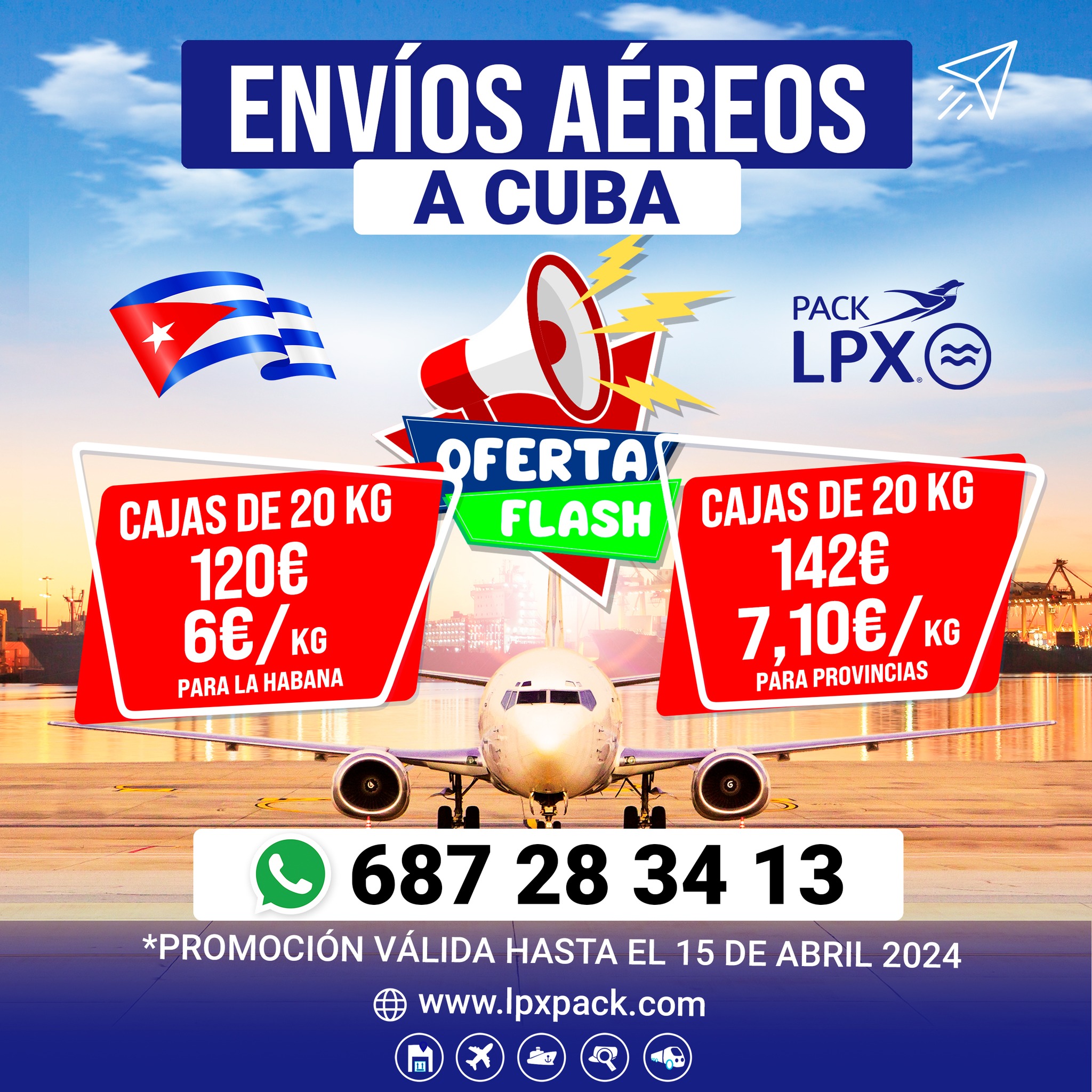 Env&iacute;os a&eacute;reos a Cuba