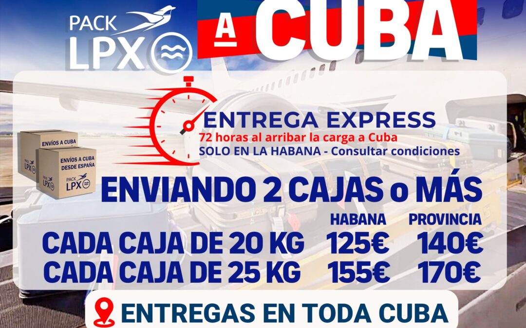 Envíos aéreos a Cuba – Enviando 2 cajas mejor precio