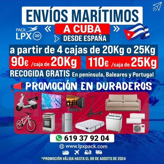 Envíos marítimos a Cuba – Promo 4 cajas