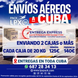 Env&iacute;os a&eacute;reos a Cuba