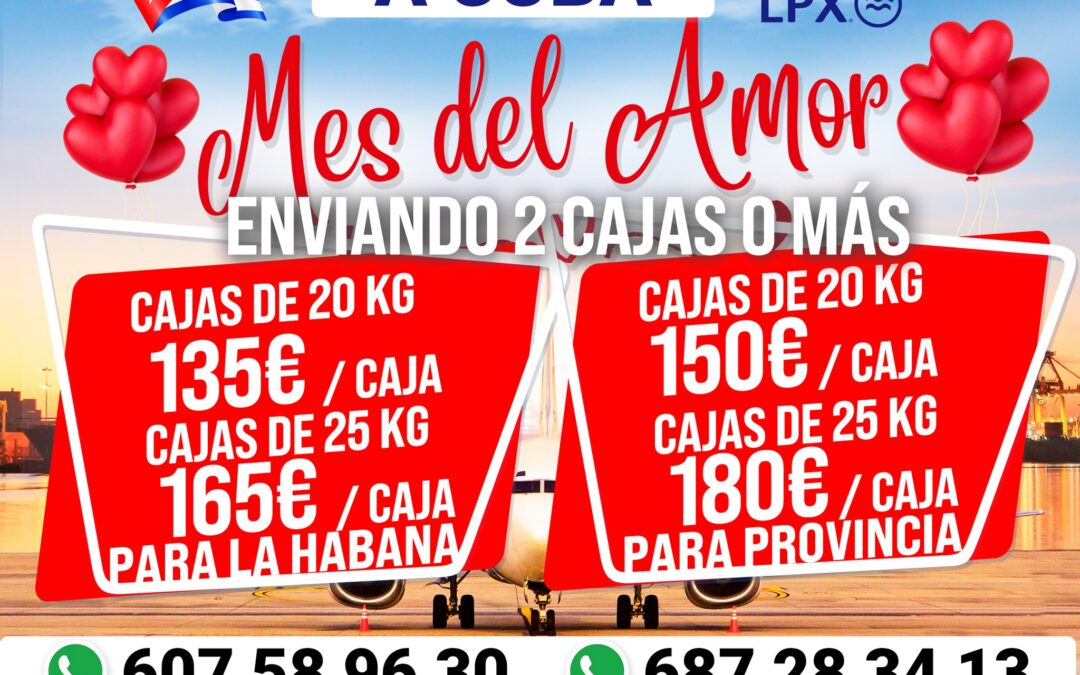 Envíos aéreos a Cuba – Promo Mes del Amor 2025