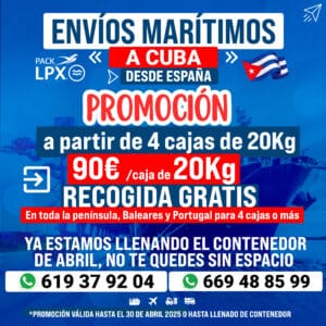 Env&iacute;os mar&iacute;timos a cuba