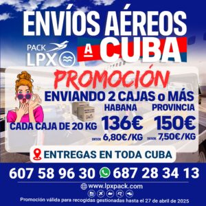 Env&iacute;os Aeros a Cuba